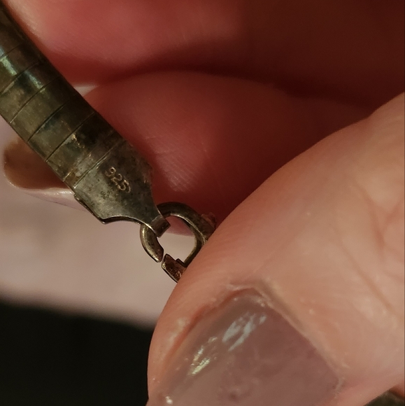 VINTAGE Vior Italy Silver Necklace 7.25" - Picture 8 of 12